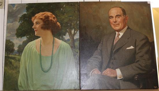 Two portraits of gentleman & woman
